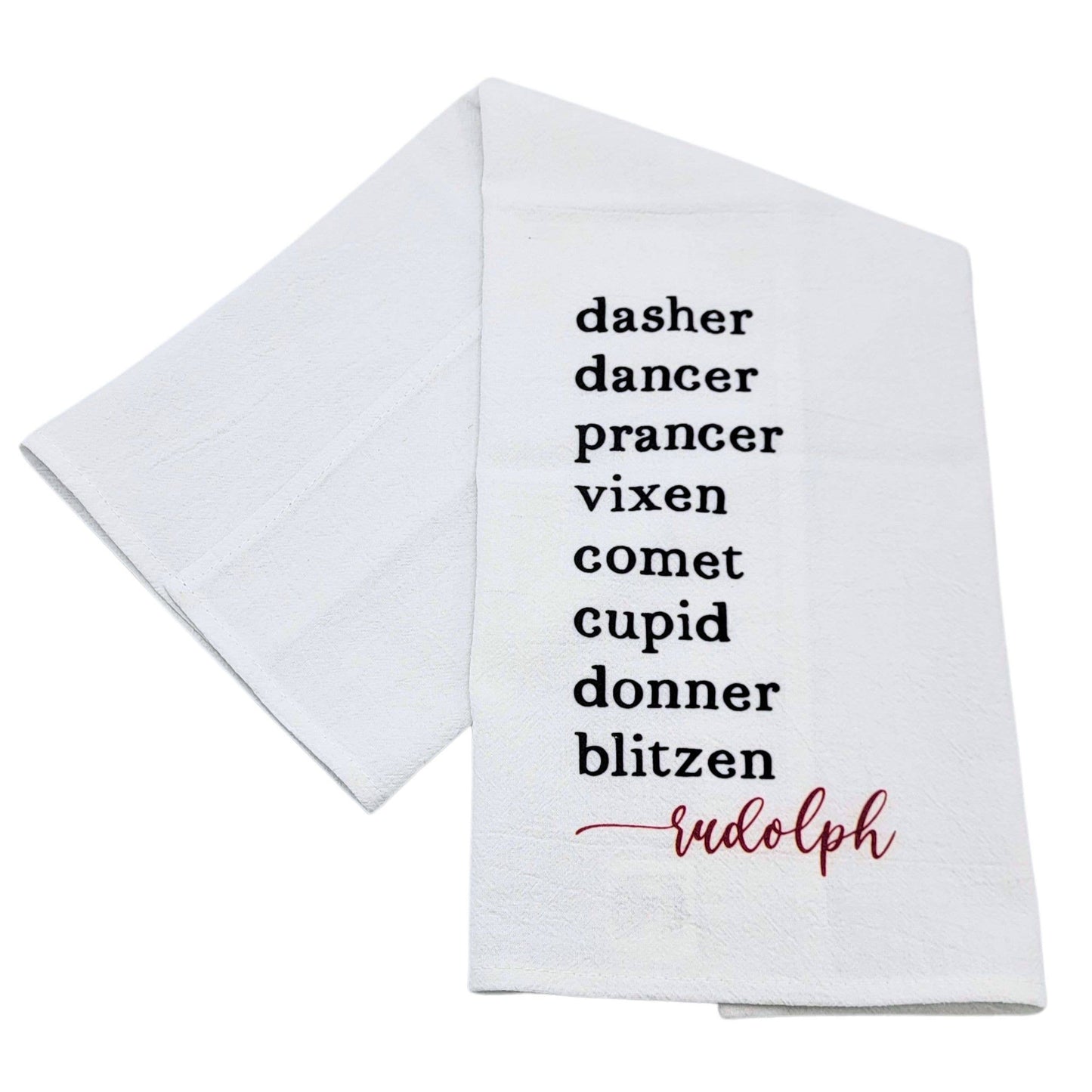 Dasher Dancer Reindeer Christmas Tea Towels